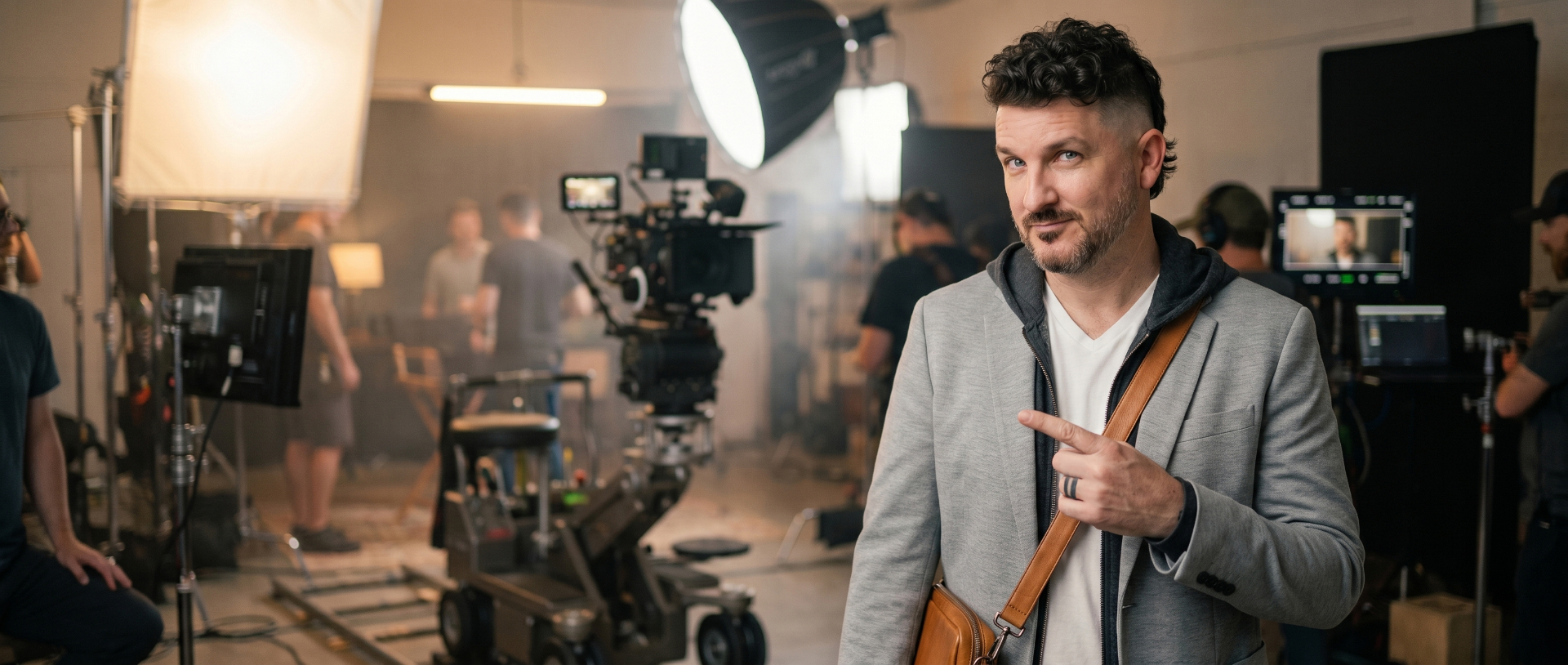 Chris Hatchett pointing at camera